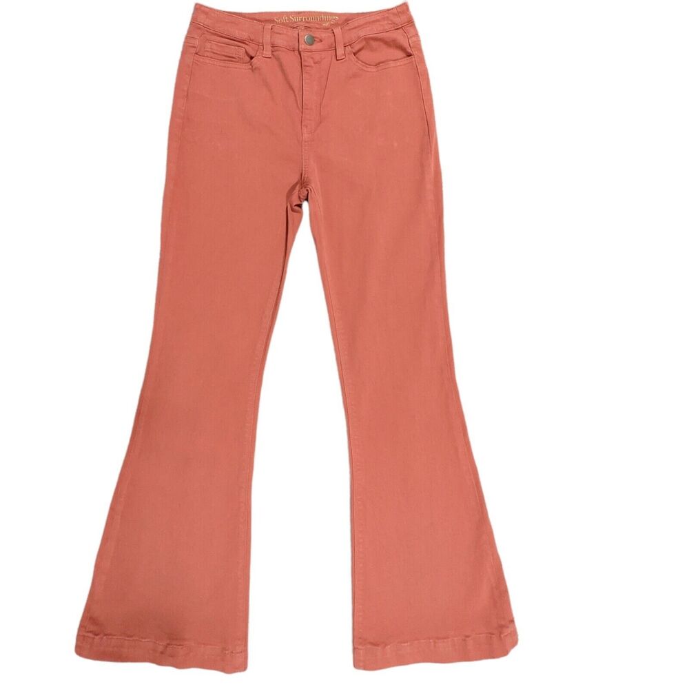 Soft Surroundings Flared Jeans Women Size‎ 6 Inseam 31" Burnt Orange Style 2AN48